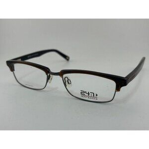 24:7 JEFF BANKS - JB019 Brown Half Rim 52-18-140 Rectangle Eyeglasses